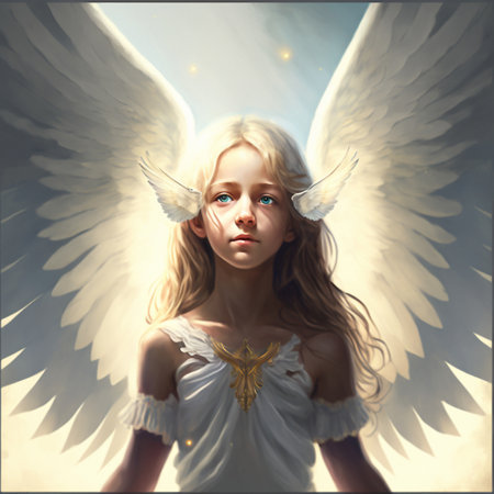 Angel girl descends from heaven. high quality illustrationの素材