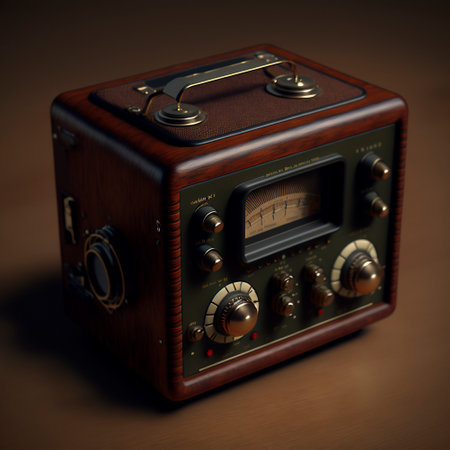 A non-existent model of a vintage audio player. high quality illustrationの素材