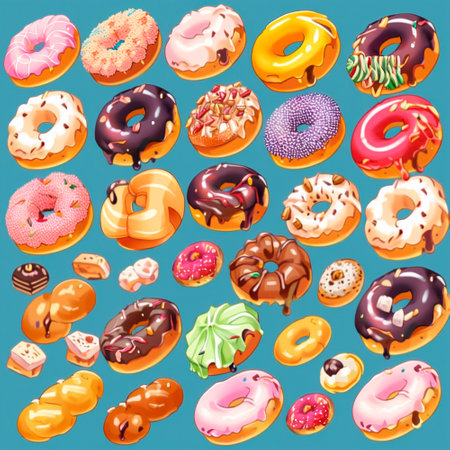 background with donuts. high quality illustrationの素材