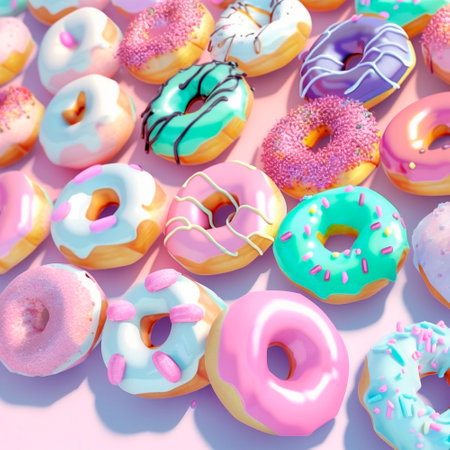 background with donuts. high quality illustrationの素材