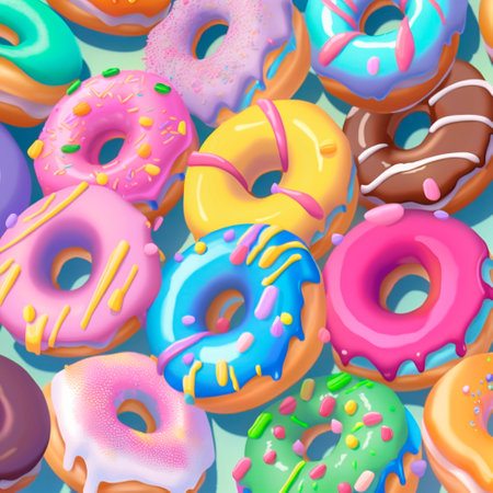 background with donuts. high quality illustrationの素材