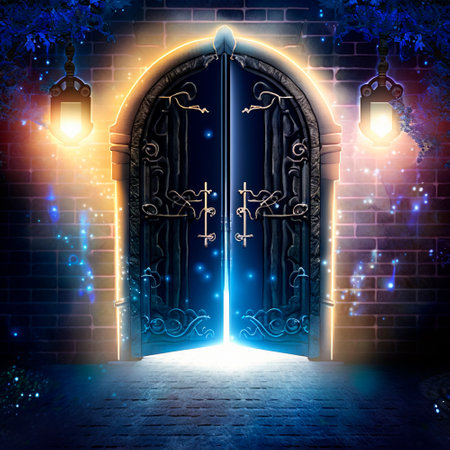 Mysterious mystical Gates. high quality illustrationの素材