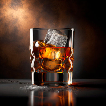 Whiskey on the rocks. high quality illustrationの素材