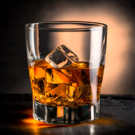 Whiskey on the rocks. high quality illustrationの素材