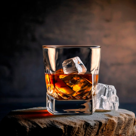 Whiskey on the rocks. high quality illustrationの素材