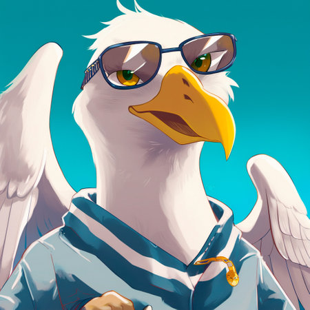 Seagull in sunglasses. high quality illustrationの素材