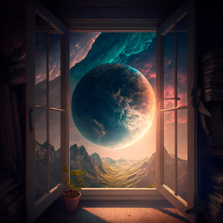 The fabulous world outside the window. high quality illustrationの素材