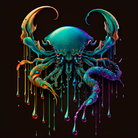 Image of the zodiac sign Cancer. high quality illustrationの素材