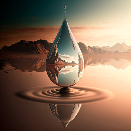 A drop with a close-up. high quality illustrationの素材