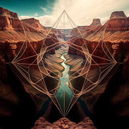 Looking through the web at the mountains. high quality illustrationの素材