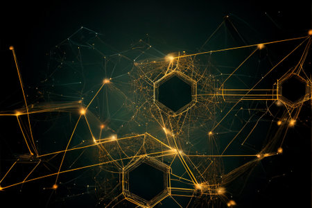 abstract hi-tech background with links between elements. high quality illustrationの素材