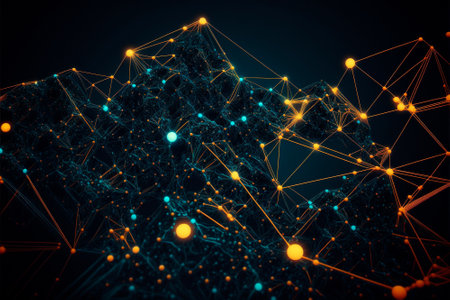 abstract hi-tech background with links between elements. high quality illustrationの素材
