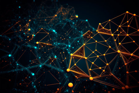 abstract hi-tech background with links between elements. high quality illustrationの素材