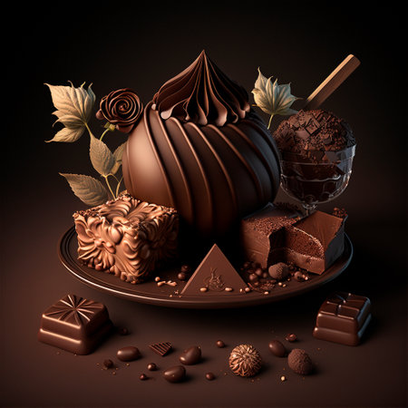 illustration of beautiful chocolate platter. high quality illustrationの素材
