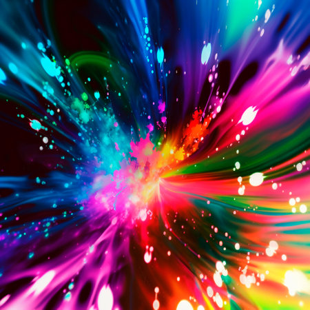 space background with different elements of rainbow colors. high quality illustrationの素材