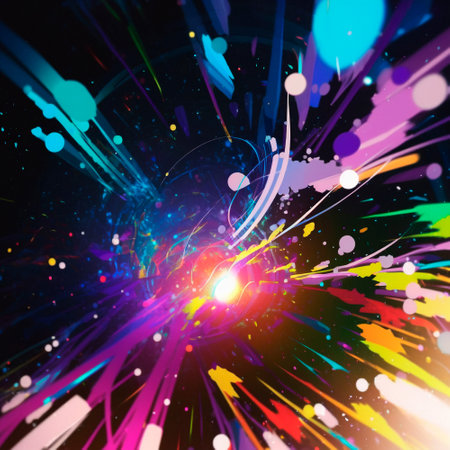 space background with different elements of rainbow colors. high quality illustrationの素材
