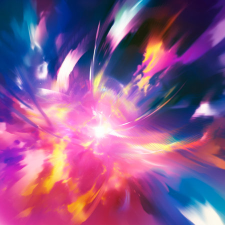 space background with different elements of rainbow colors. high quality illustrationの素材