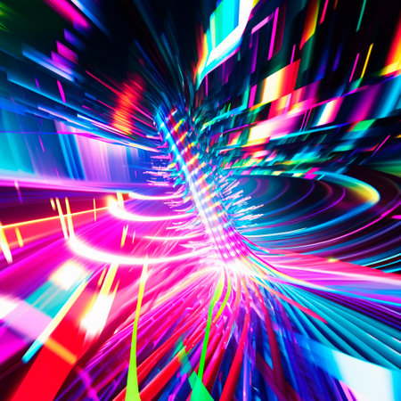 space background with different elements of rainbow colors. high quality illustrationの素材