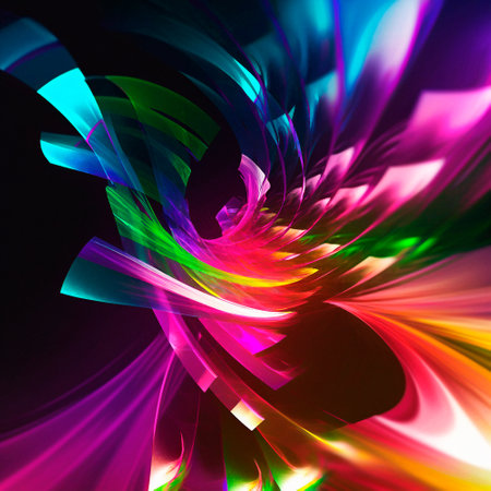 space background with different elements of rainbow colors. high quality illustrationの素材