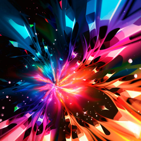 space background with different elements of rainbow colors. high quality illustrationの素材