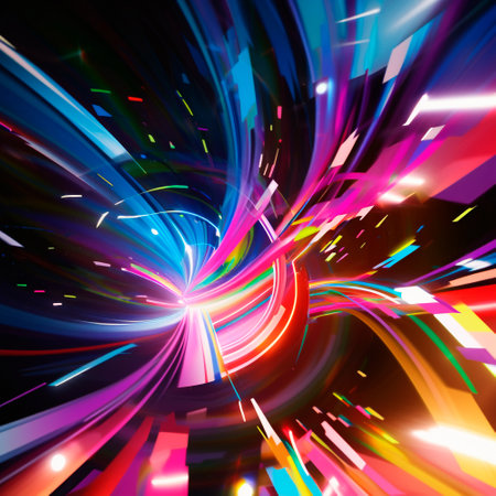 space background with different elements of rainbow colors. high quality illustrationの素材