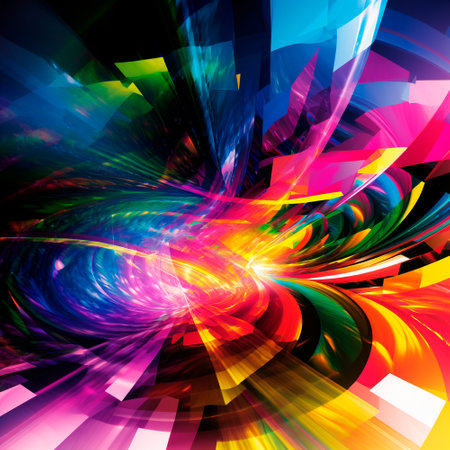 space background with different elements of rainbow colors. high quality illustrationの素材