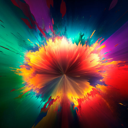 3d abstract explosion of bright colors. high quality illustrationの素材