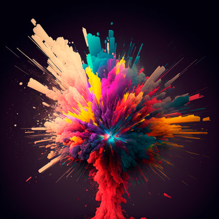 3d abstract explosion of bright colors. high quality illustrationの素材