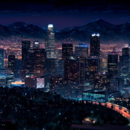 Beautiful futuristic city of the future, high technology city. high quality illustrationの素材