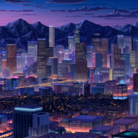 Beautiful futuristic city of the future, high technology city. high quality illustrationの素材