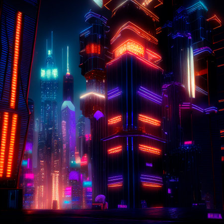 Beautiful futuristic city of the future, high technology city. high quality illustrationの素材