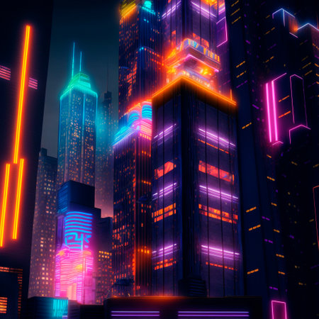 Beautiful futuristic city of the future, high technology city. high quality illustrationの素材