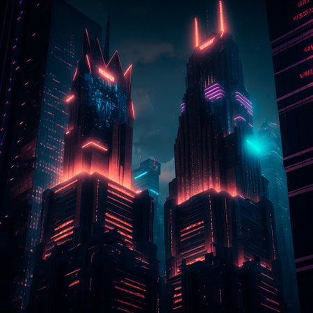 Beautiful futuristic city of the future, high technology city. high quality illustrationの素材