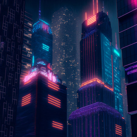 Beautiful futuristic city of the future, high technology city. high quality illustrationの素材