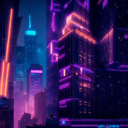 Beautiful futuristic city of the future, high technology city. high quality illustrationの素材