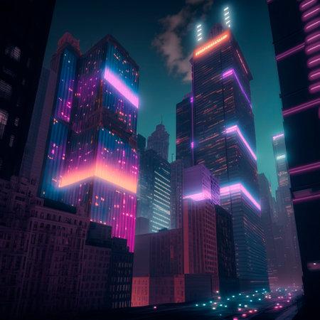 Beautiful futuristic city of the future, high technology city. high quality illustrationの素材