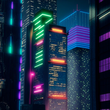 Beautiful futuristic city of the future, high technology city. high quality illustrationの素材