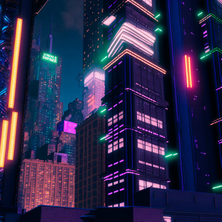 Beautiful futuristic city of the future, high technology city. high quality illustrationの素材