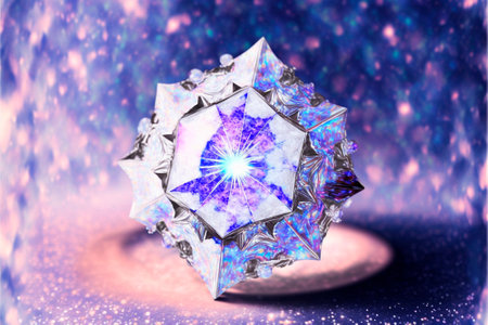 Beautiful ice ring with a crystal inside. high quality illustrationの素材