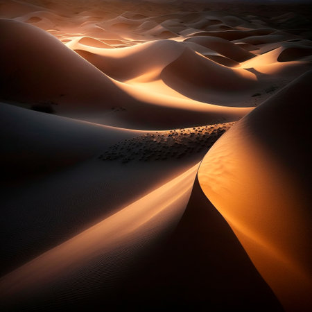 Cinematic depiction of the desert and desert dunes. high quality illustrationの素材
