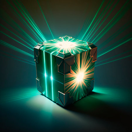 A beautiful and bright fantasy-style loot box. Box with items inside. high quality illustrationの素材