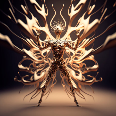 Abstract image of human fears, in the form of a 3D sculpture. high quality illustrationの素材