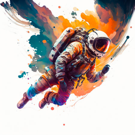 Illustration of a skydiver with opened parachute in the air. high quality illustrationの素材