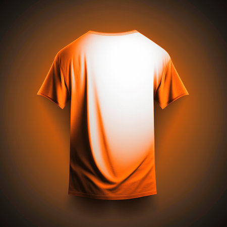 voluminous white T-shirt, oversized, on a light background, orange backlight High quality illustrationの素材