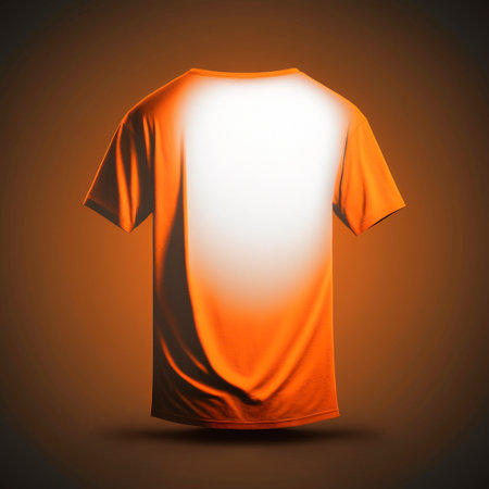 voluminous white T-shirt, oversized, on a light background, orange backlight High quality illustrationの素材