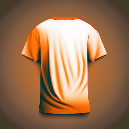 voluminous white T-shirt, oversized, on a light background, orange backlight High quality illustrationの素材