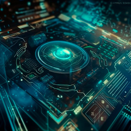 Image of artificial intelligence of the future. High quality illustrationの素材
