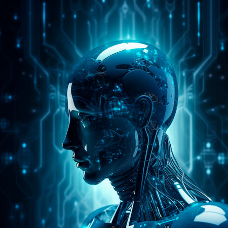 Image of artificial intelligence of the future. High quality illustrationの素材