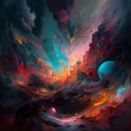creative space art in different colors. High quality illustrationの素材
