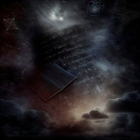 mystical monolith with hieroglyphs in the sky. High quality illustrationの素材